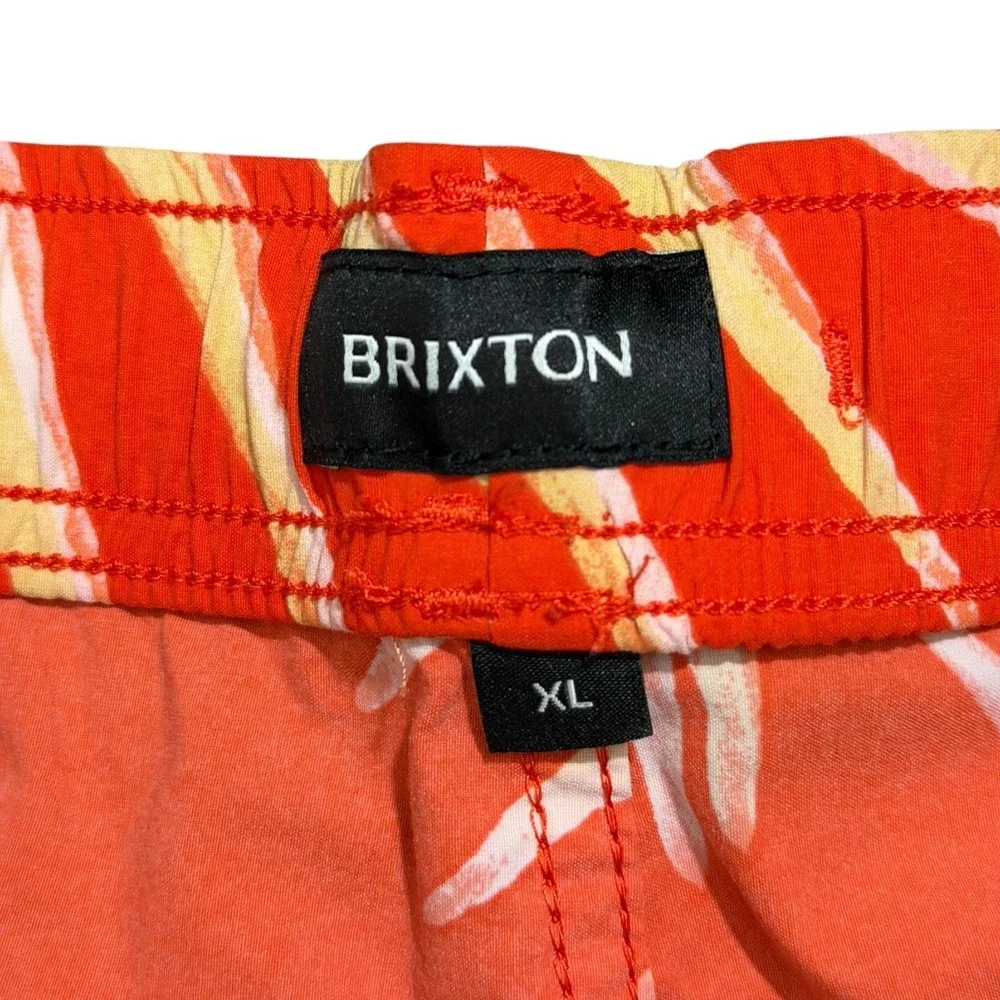 Brixton Tropical Palm Print Swim Board Shorts Orange 5